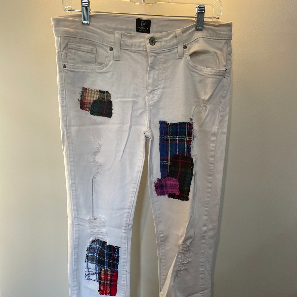 Patchwork White Jean